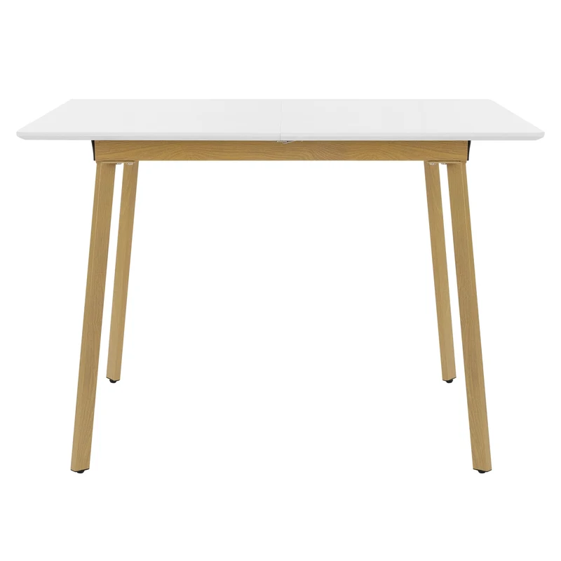 Esstisch ausziehbar in Weiß 110-140x75 cm aus Holz Esszimmertisch für 4-6 Personen ML-Design