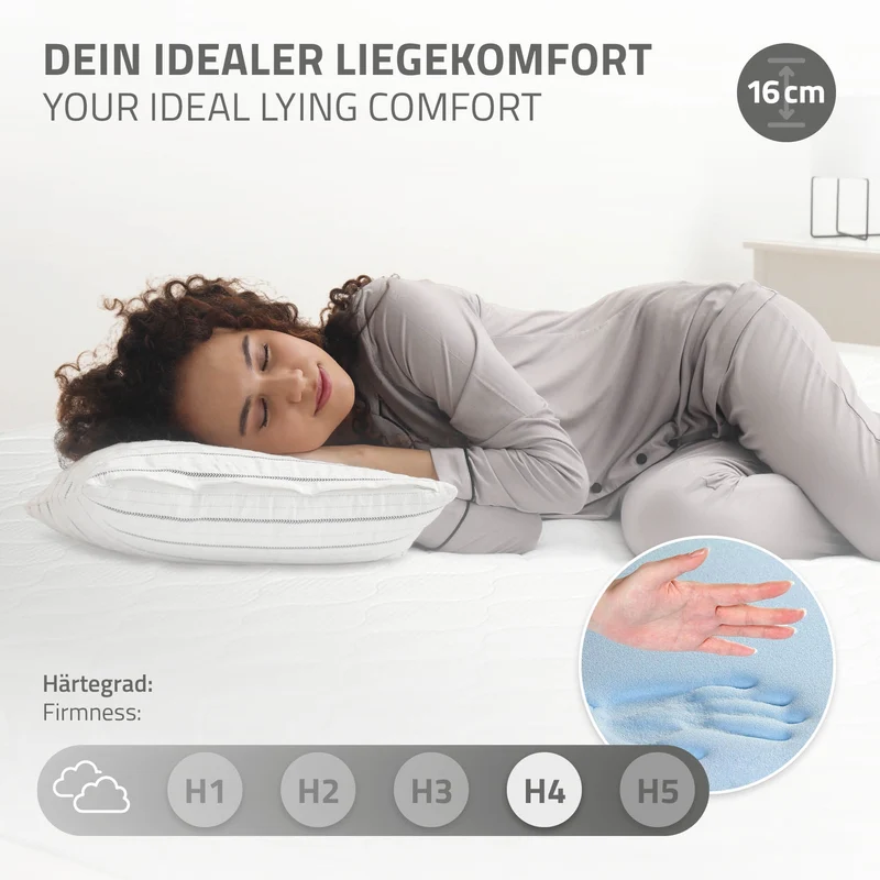 Metallbett mit Matratze140x200 cm Anthrazit mit Lattenrost ML-Design