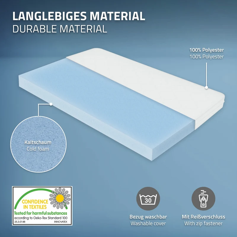 Metallbett 140x200 cm Schwarz mit Lattenrost und Matratze ML-Design