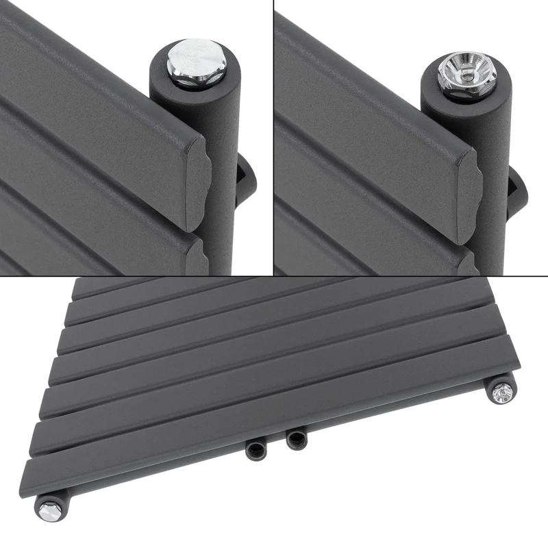 Badheizkörper Mittelanschluss 600x1200 mm Weiß mit Boden Anschlussgarnitur LuxeBath