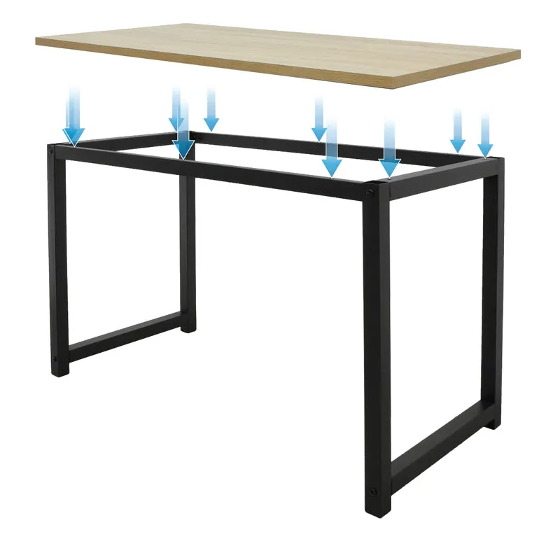 Schreibtisch 120x60x75 cm eiche/Schwarz aus MDF und Metall ML-Design