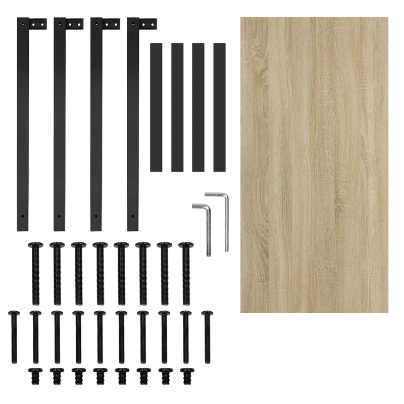 Schreibtisch 120x60x75 cm eiche/Schwarz aus MDF und Metall ML-Design