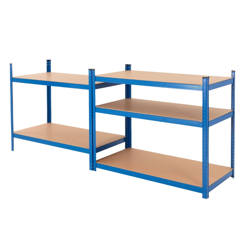 Werkstattregal 200x100x60 cm blau aus MDF Holzfaserplatte und Metall belastbar bis 875 kg
