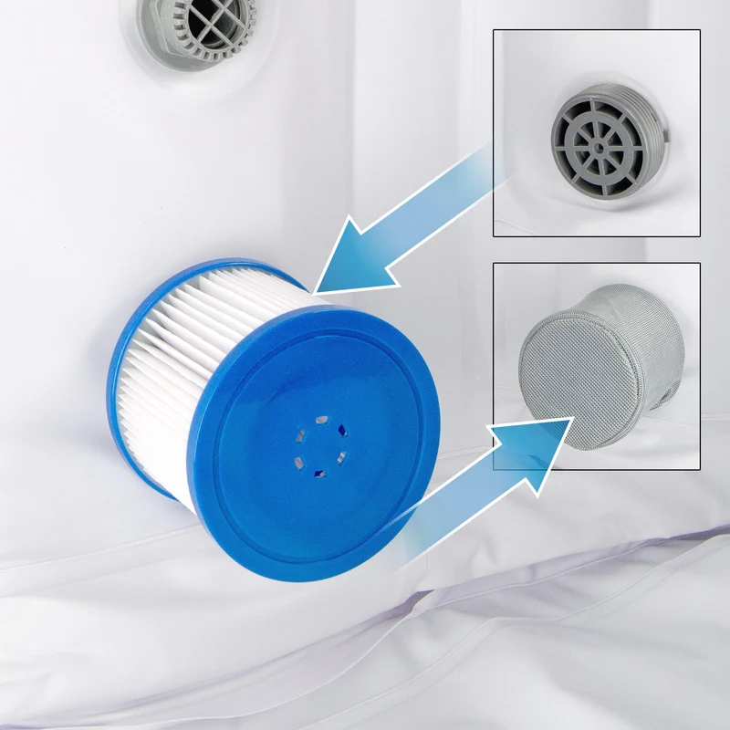 Ersatzfilter für Pool Whirlpool Spa Ø 10cm Blau/Weiß
