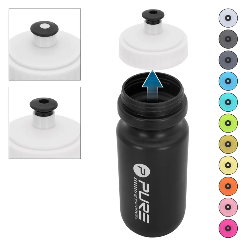 Trinkflaschenhalter mit 12 Trinkflaschen Set 550ml mehrfarbige aus Kunststoff Pure2Improve