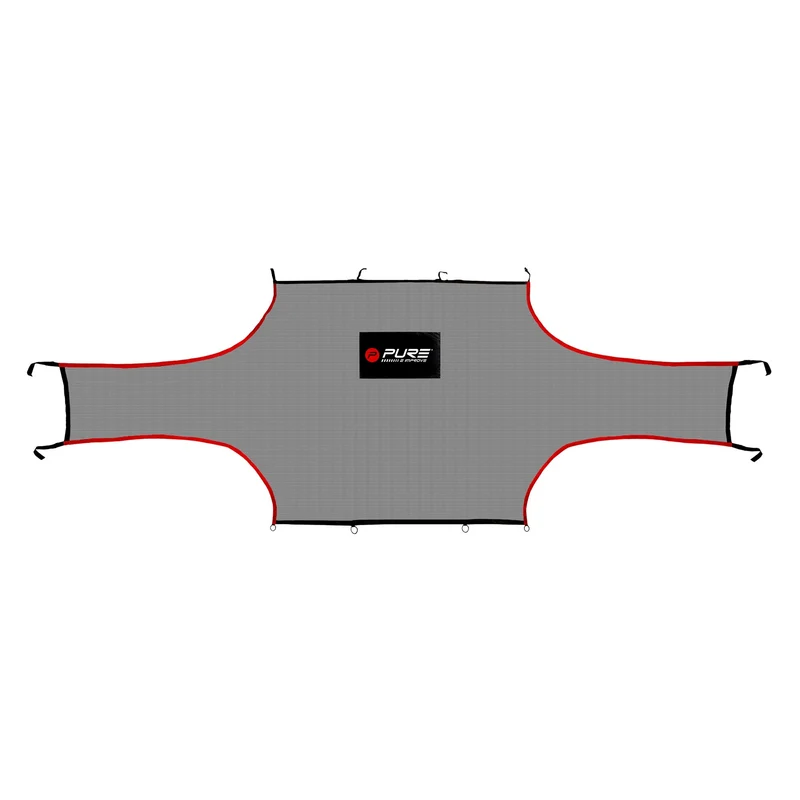 Fußballtor Trainingsnetz 500x200 cm Grau/Rot aus Polyester Pure2Improve