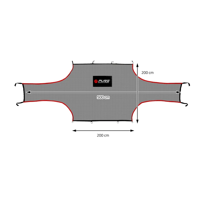 Fußballtor Trainingsnetz 500x200 cm Grau/Rot aus Polyester Pure2Improve