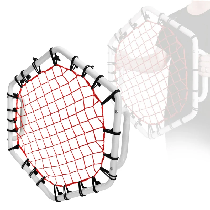 Handheld Rebounder für Fußball und Sport in Hexagon-Form 65x58 cm aus Metall Pure2Improve