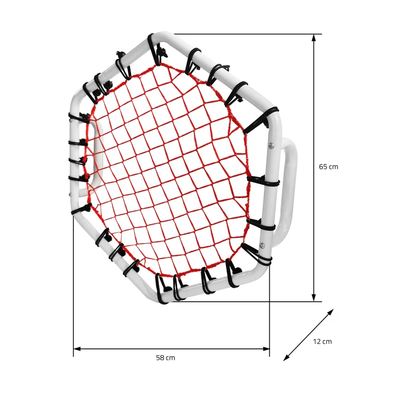 Handheld Rebounder für Fußball und Sport in Hexagon-Form 65x58 cm aus Metall Pure2Improve