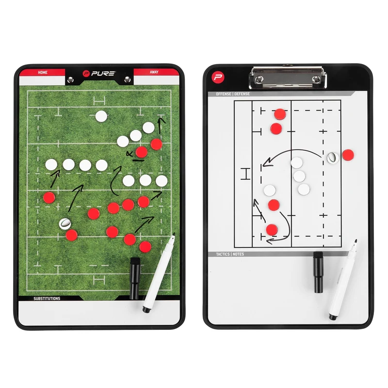 Taktiktafel Rugby 34,5x21,5 cm mit Zubehör Pure2Improve