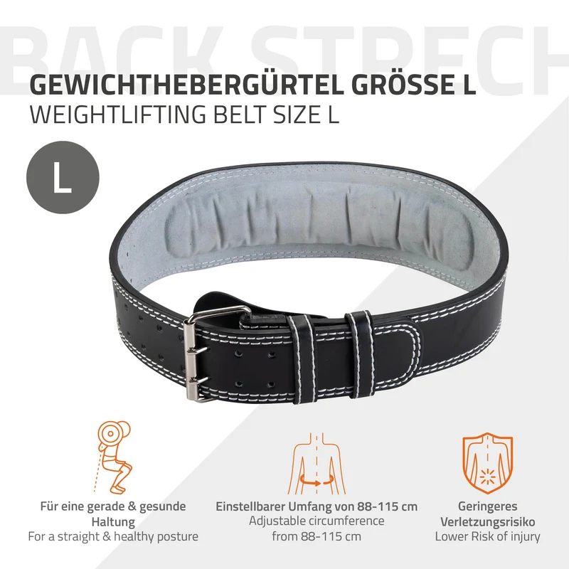 Gewichthebergürtel L Umfang 88-115 cm für Damen oder Herren