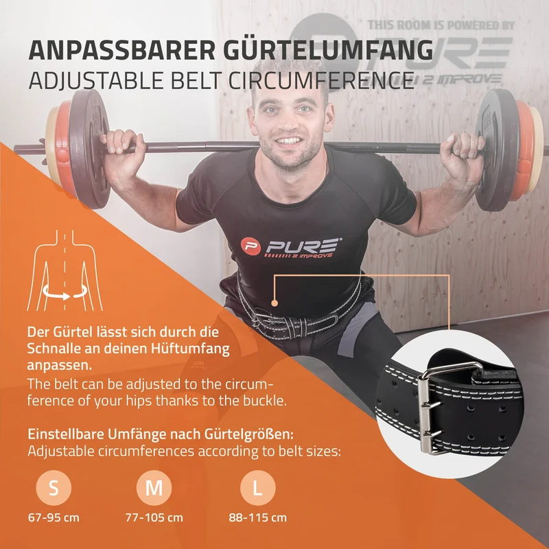 Gewichthebergürtel L Umfang 88-115 cm für Damen oder Herren