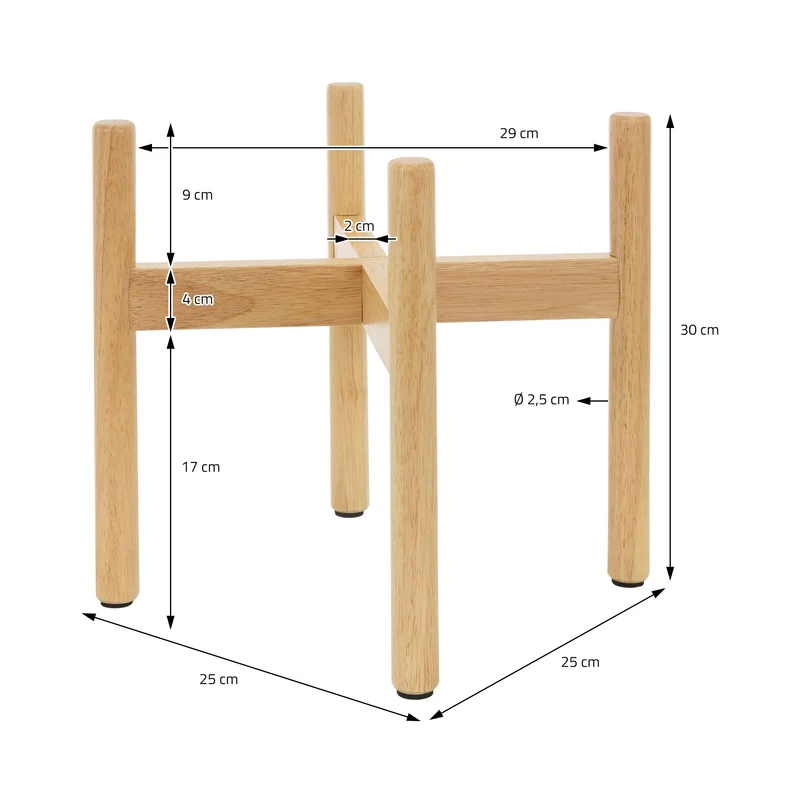 Blumenständer 25x25x30 cm Braun aus Holz ML-Design