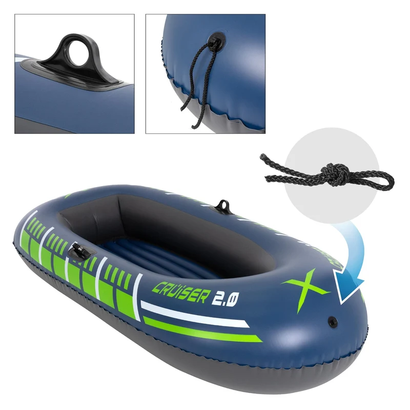 Schlauchboot Cruiser 2.0 207x107x50 cm Grün/Weiß/Blau aus Kunststoff