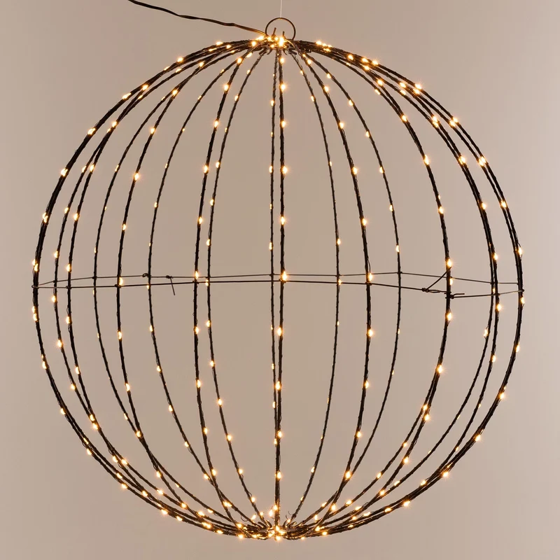 LED Leuchtkugel Ø 50cm mit 320 LEDs extra Warmweiß aus Metall