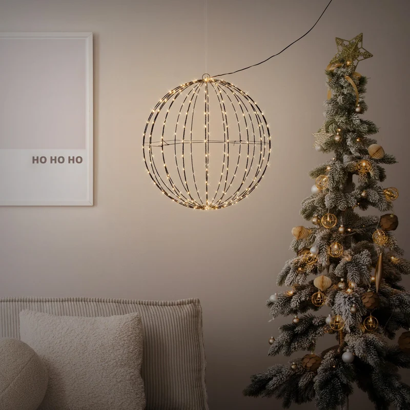 LED Leuchtkugel Ø 50cm mit 320 LEDs extra Warmweiß aus Metall