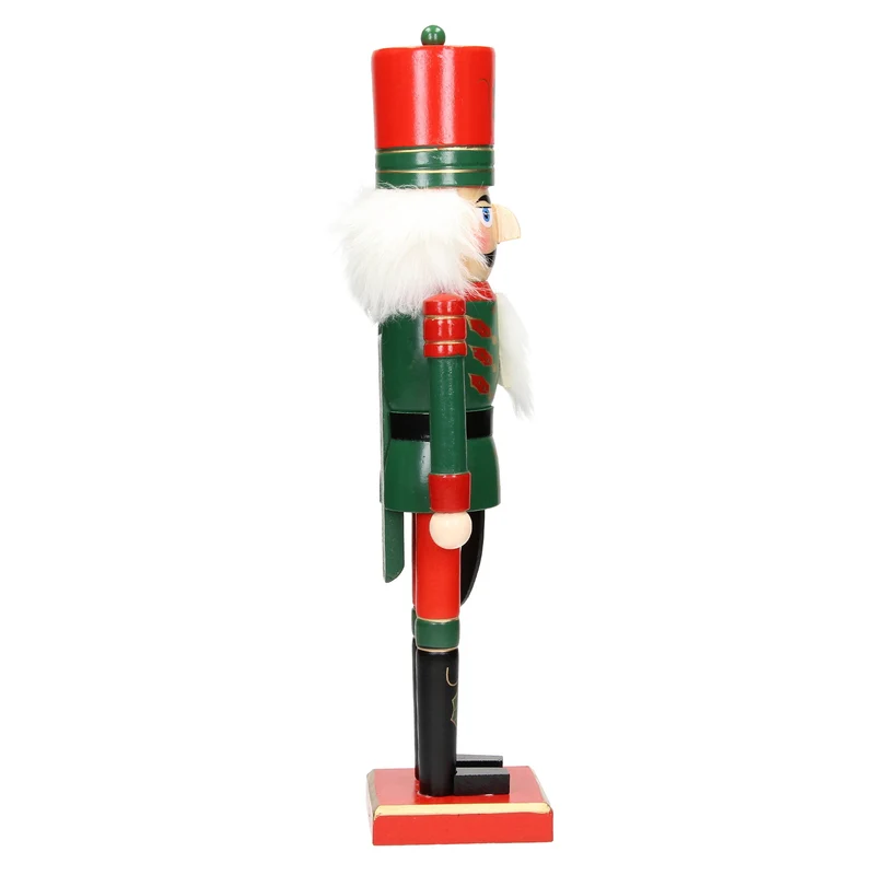 Nussknacker Soldat mit rotem Hut und Säbel 38 cm aus Holz