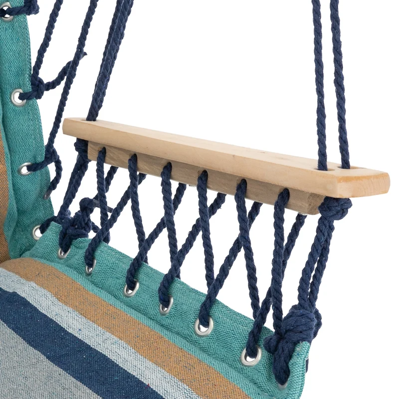 Hängesessel Mehrfarbig 45x100x43 cm aus Baumwolle und Hartholz