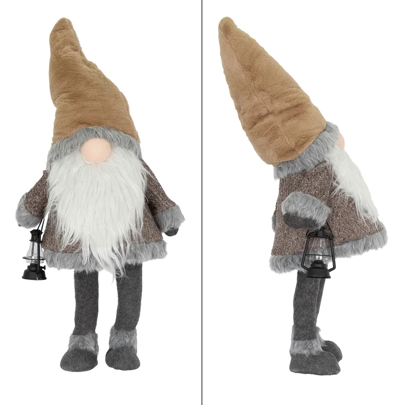 LED Wichtel-Figur 80 cm Braun aus Kunststoff und Polyester