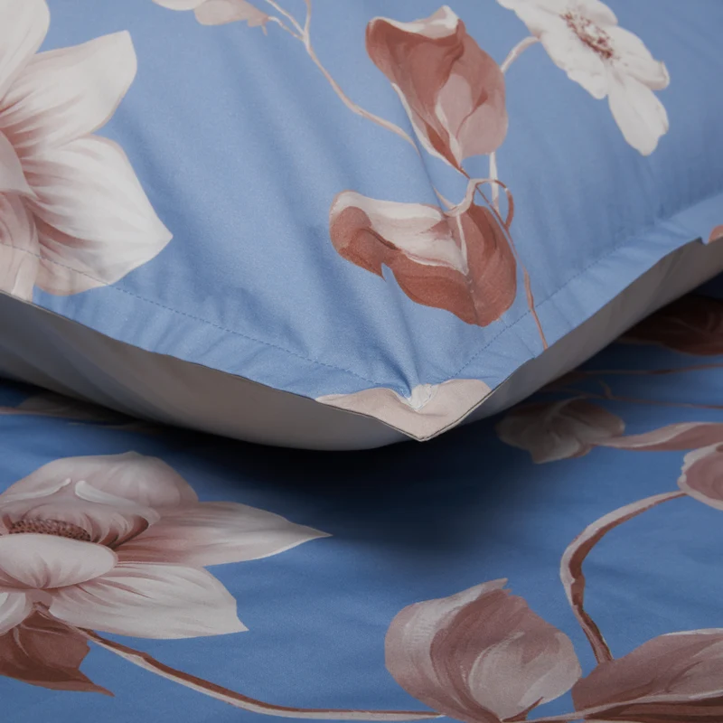 Completo Lenzuola in Percalle di Cotone Fantasia Floreale - Rosewood