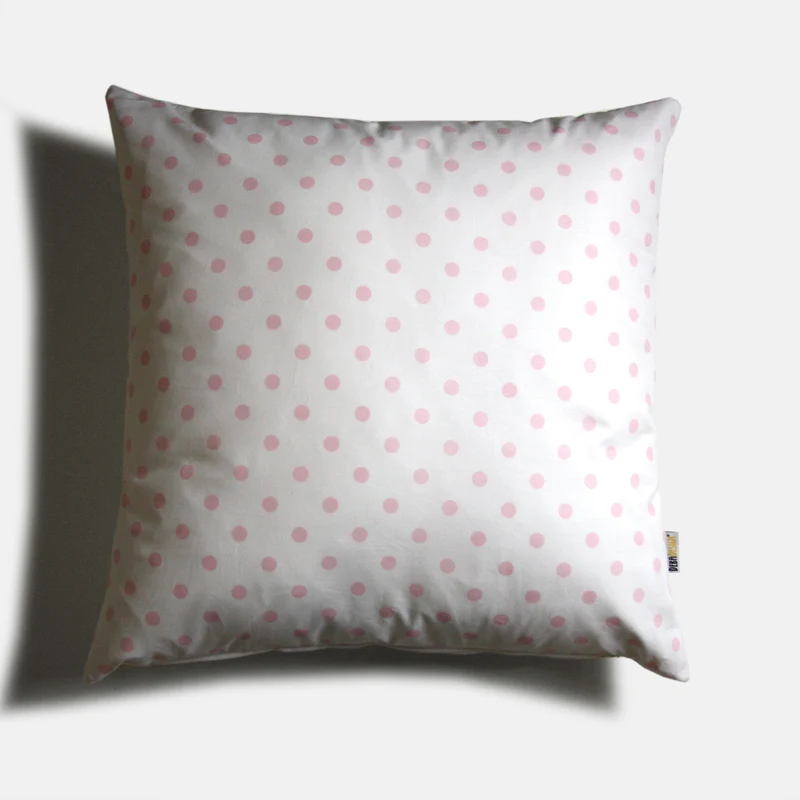 Cuscino Fondo Bianco Pois Rosa