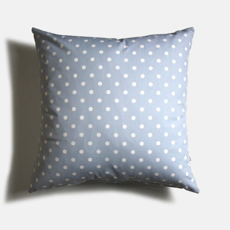 Cuscino Fondo Azzurro Pois Bianchi