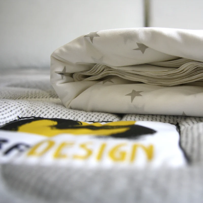 Copripiumino Bianco Stelle Beige