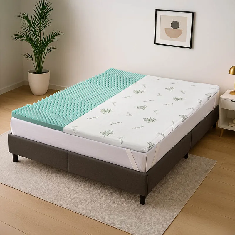 Topper Memory Foam Aloe Vera 5 Zone con Rivestimento Sfoderabile Made in Italy Il Gruppone