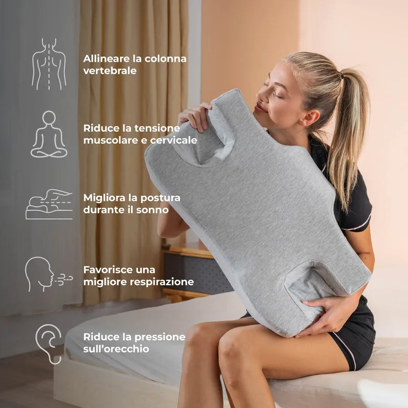 Cuscino Antirughe Ergonomico in Memory Foam con Federa Rimovibile Il Gruppone