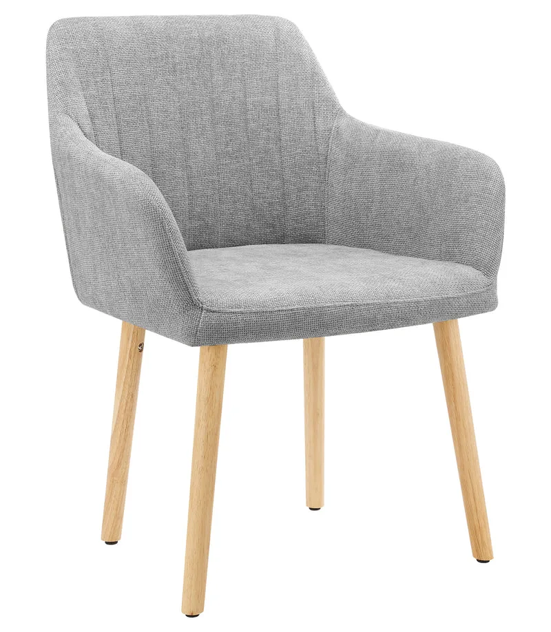 Poltroncina Stile Scandinavo in Tessuto con Gambe in Legno Il Gruppone