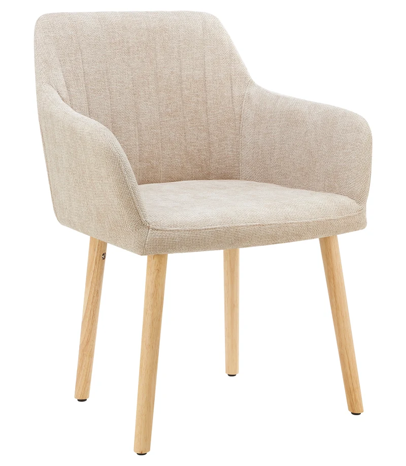 Poltroncina Stile Scandinavo in Tessuto con Gambe in Legno Il Gruppone