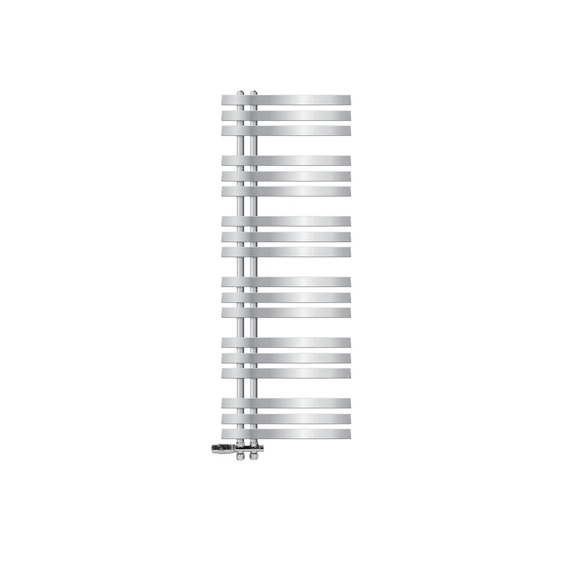 Badheizkörper Mittelanschluss 500x1400 mm Chrome mit Boden Anschlussgarnitur LuxeBath