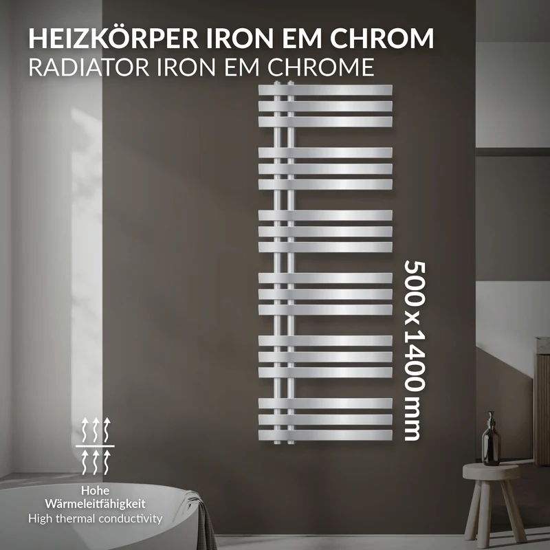 Badheizkörper Iron EM 500x1400 mm Chrome