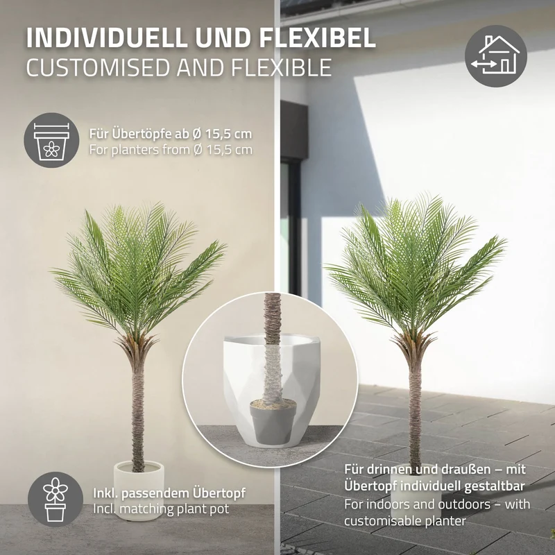 Künstliche Palme Tropische Kunstpalme im Topf ML-Design