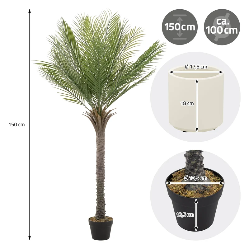 Künstliche Palme Tropische Kunstpalme im Topf ML-Design