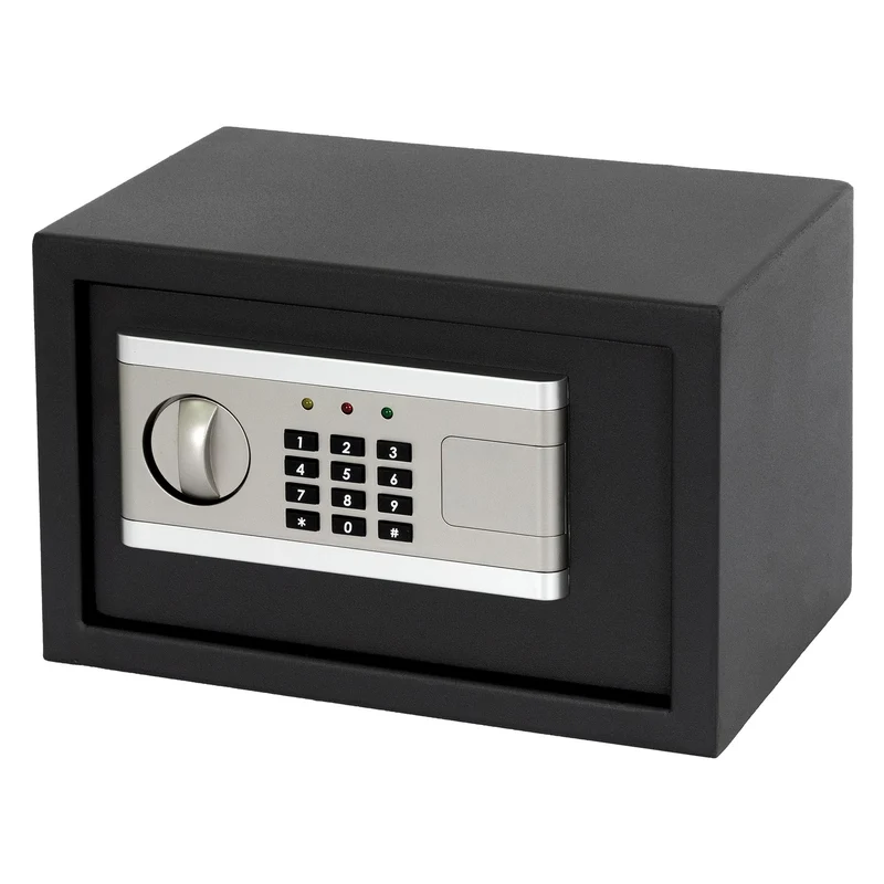 Elektronischer Tresor mit Alarm Schwarz aus Metall