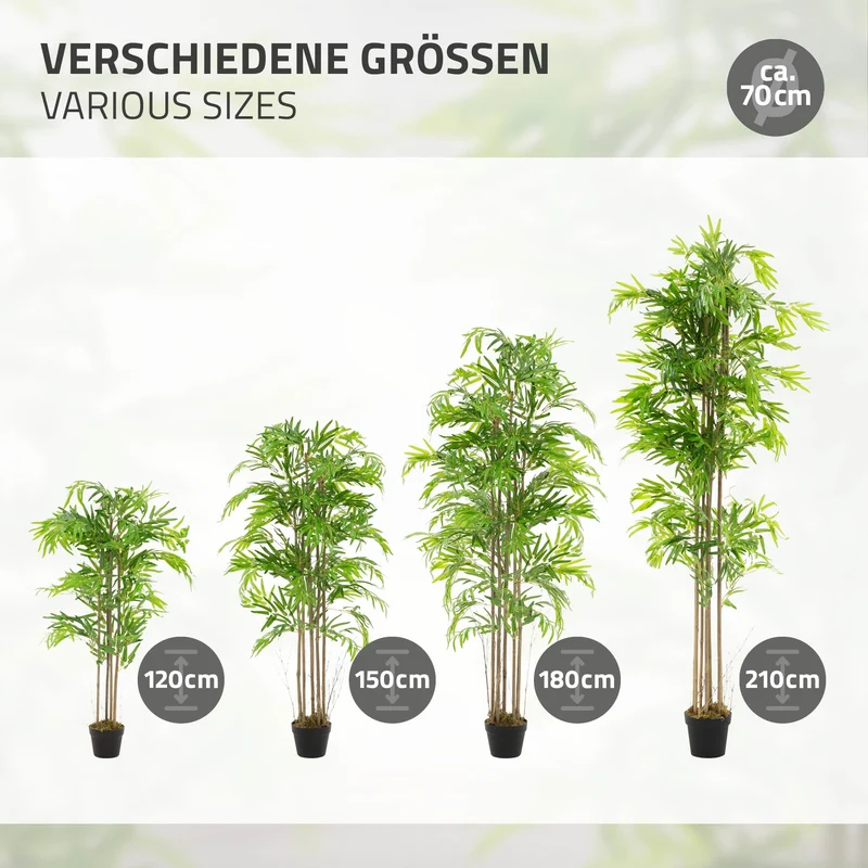 Künstlicher Bambus Kunstpflanze mit Echtholzstamm ML-Design