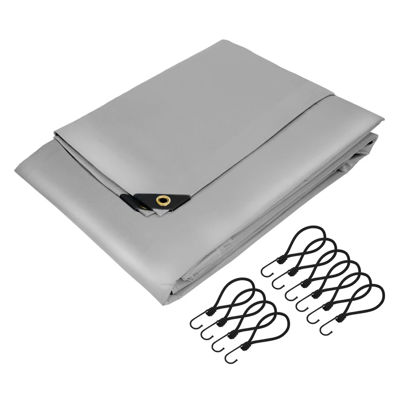 Abdeckplane Gewebeplane mit Ösen 650 g/m² Grau aus PVC