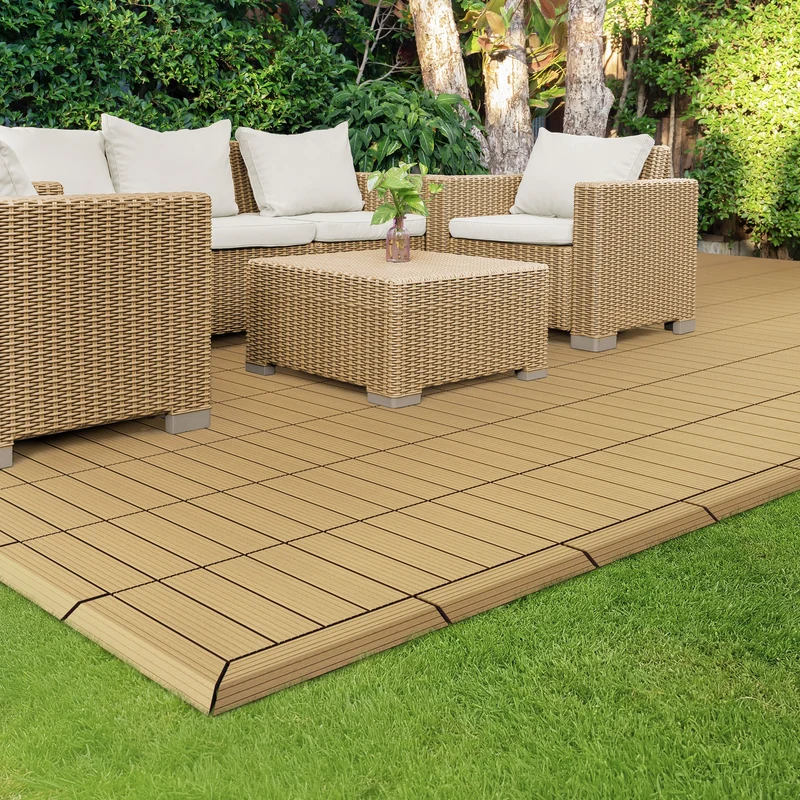 WPC Abschlussleiste 30x2x7,5 cm für WPC Bodenfliese gerade Teak ML-Design