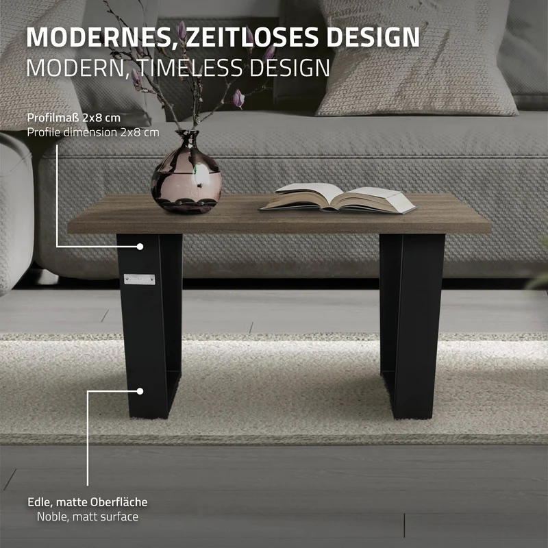 Tischbeine Tischgestell 2er Set V-Design aus Stahl ML-Design
