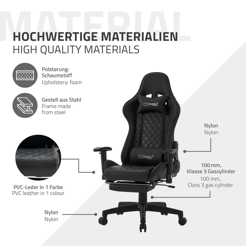 Gaming Stuhl PVC-Leder