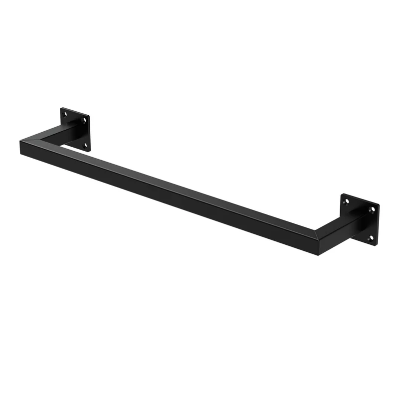 Kleiderstange Garderobe Wandmontage Schwarz aus Stahl ML-Design