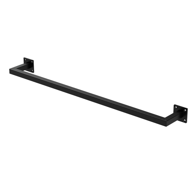 Kleiderstange Garderobe Wandmontage Schwarz aus Stahl ML-Design