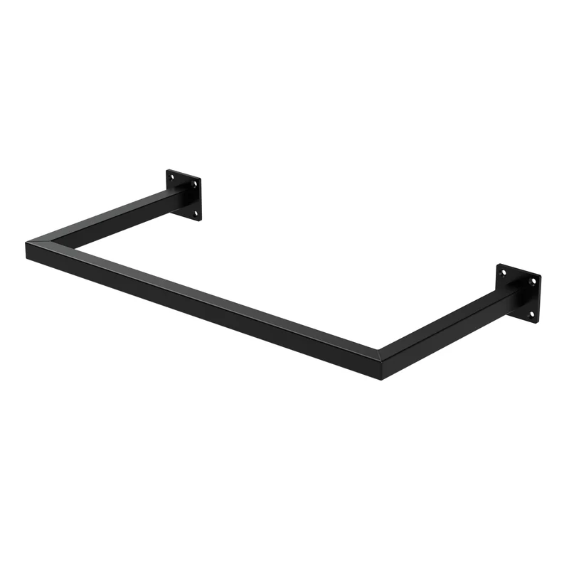 Kleiderstange Garderobe Wandmontage Schwarz aus Stahl ML-Design