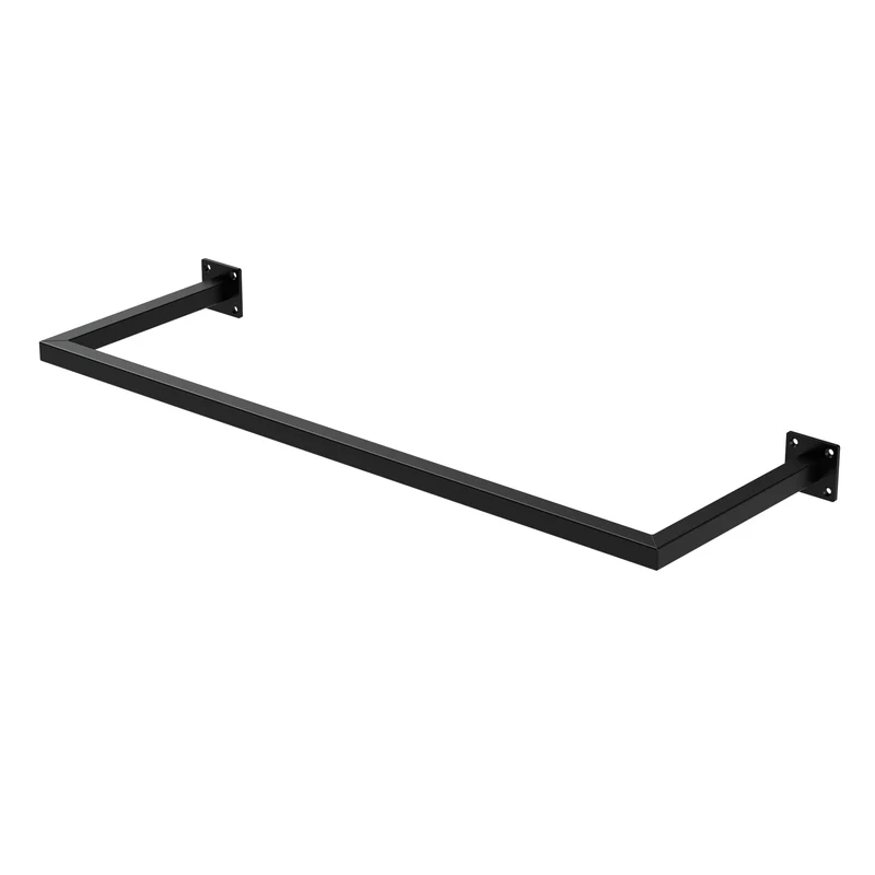 Kleiderstange Garderobe Wandmontage Schwarz aus Stahl ML-Design