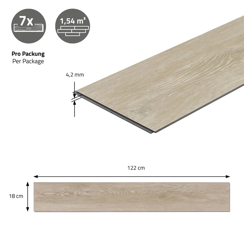 ML-DESIGN | Vinylboden Klick Klicksystem 122 x 18 cm x 4,2 mm PVC Holzoptik Bodenbelag