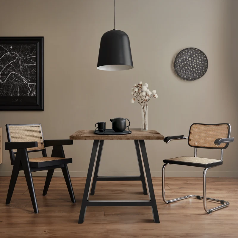 2x Tischbeine A-Form 70x72 cm Anthrazit aus pulverbeschichtetem Stahl Tischgestell für Esstisch und Schreibtisch