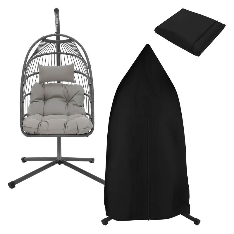 Hängesessel 100x105x195 cm aus Polyester mit Gestell und Kissen ML-Design