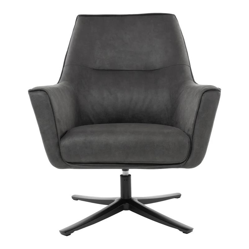 Loungesessel mit Armlehne 76x76x74 cm graphite aus Microleder WOMO-DESIGN