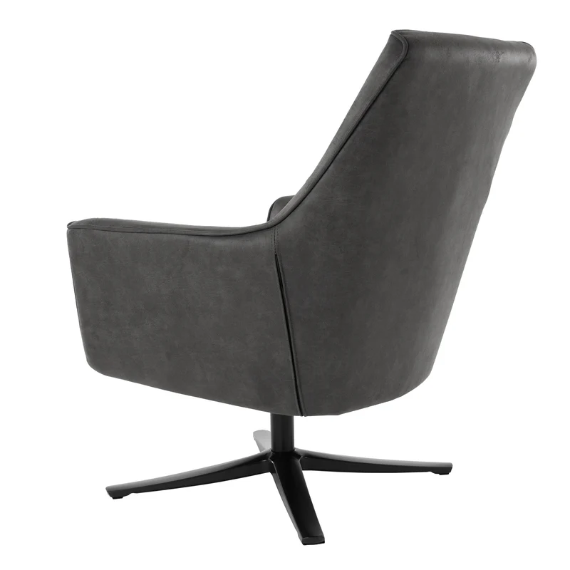 Loungesessel mit Armlehne 76x76x74 cm graphite aus Microleder WOMO-DESIGN